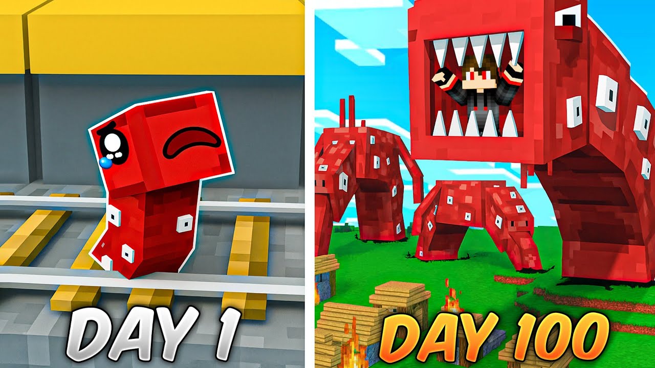 I Survive 100 DAYS As A TRAIN EATER in MINECRAFT!!