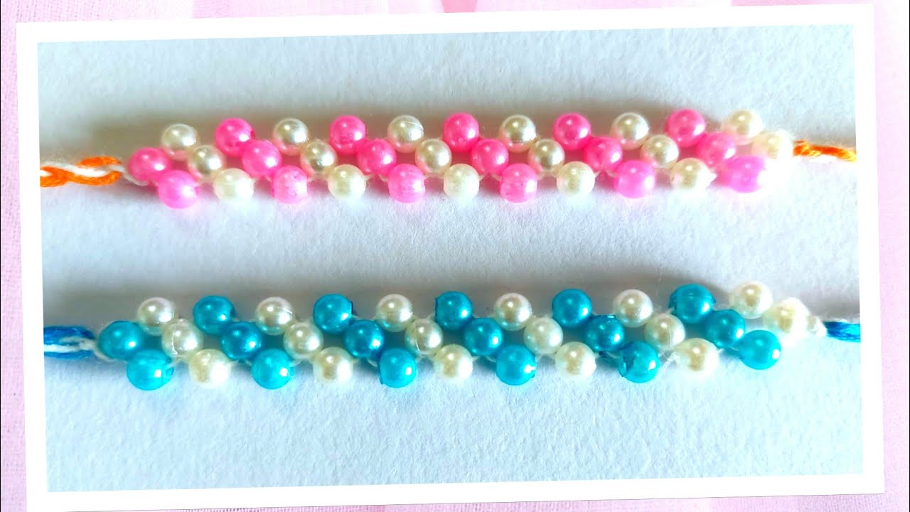BEADS RAKHI MAKING AT HOME  IDEAS/Easy Handmade Pearl Rakhi 2022/DIY/BRACELET @VJartsncrafts
