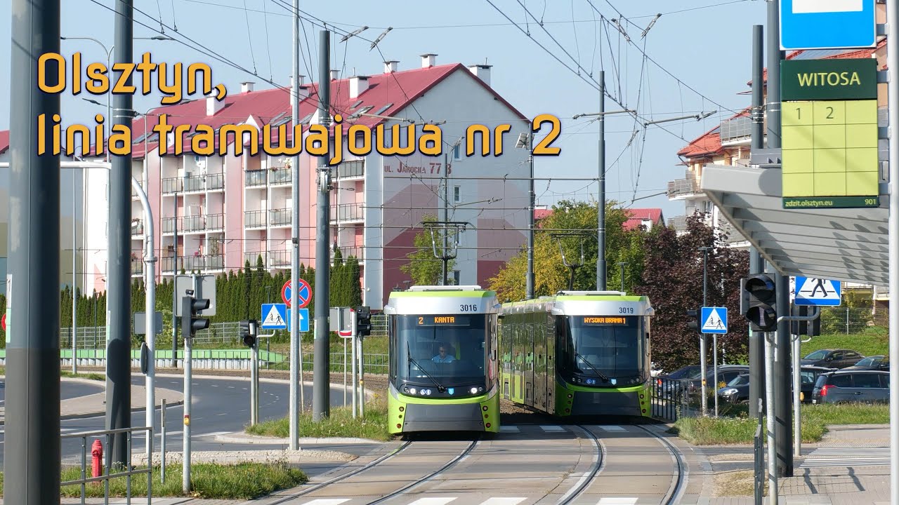 Olsztyn 2023. Dron 4K. Linia tramwajowa nr 2