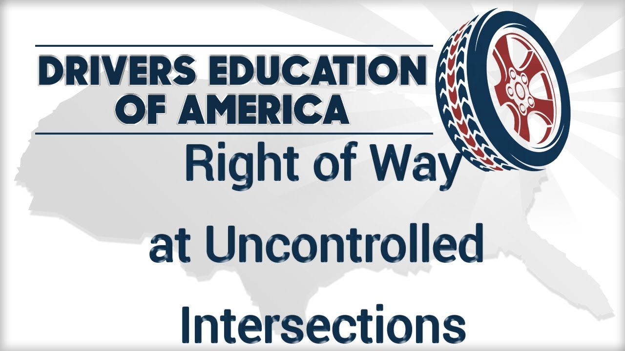 Right of Way at Uncontrolled Intersection - Adult Drivers Ed Online Texas 18-24