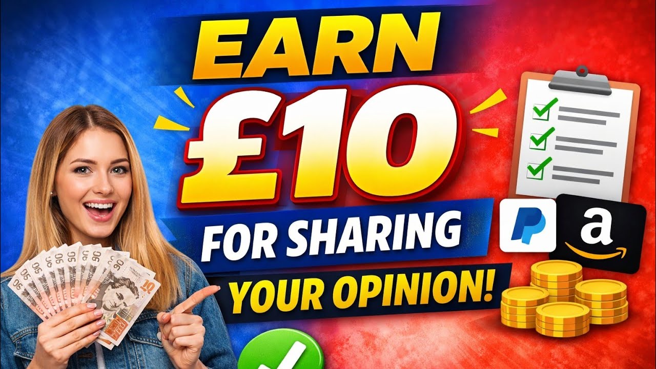 EARN &pound;10 FOR SHARING YOUR OPINION 