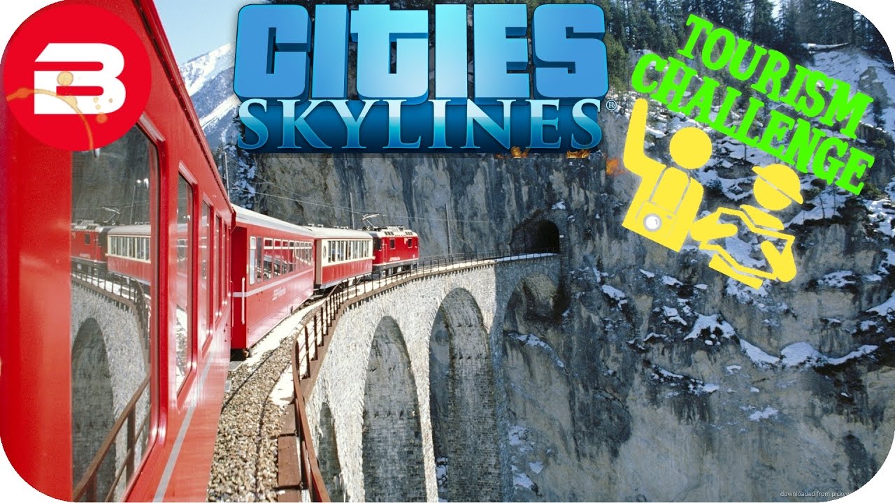 Cities Skylines Gameplay - TRAIN LINE THROUGH MOUNTAIN!!! (Cities: Skylines TOURIST Scenario) #7