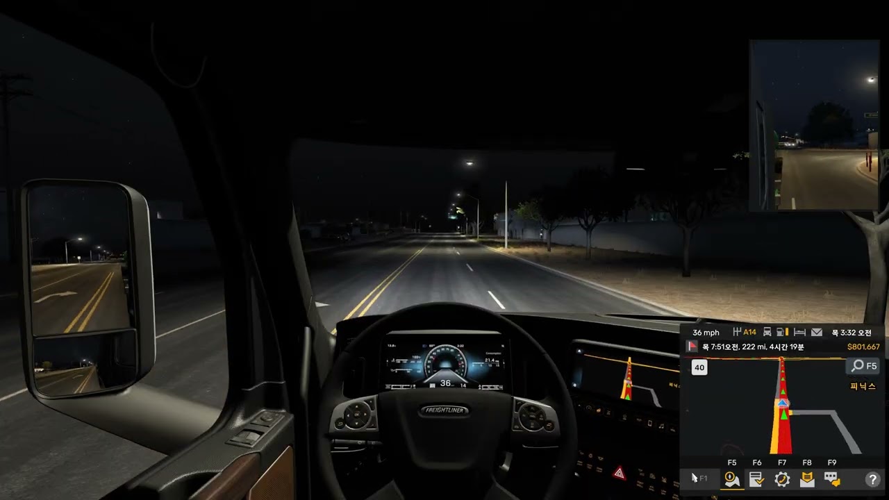 American Truck Simulator(ATS) : 223 Miles from Phoenix to Indio / Freightliner Cascadia 2019