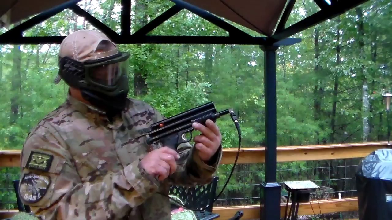 Sheridan PGP Paintball Gun with Remote Line Demo Shoot