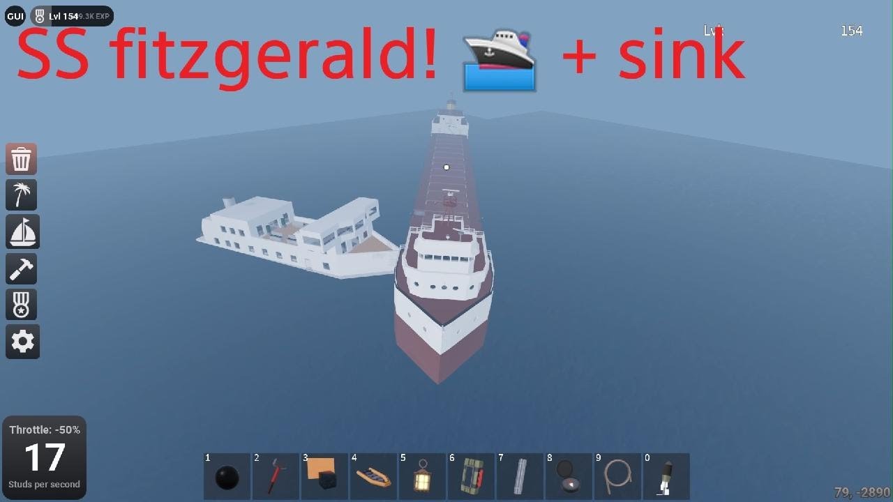 Roblox Sail and sink sim SS Fitzgerald Sink/ tour