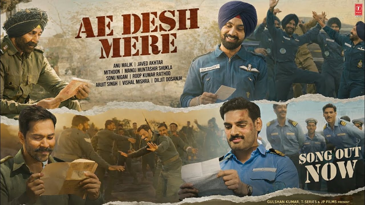 BORDER 2: Ae Desh Mere | Sunny Deol, Varun Dhawan | Arijit, Vishal, Diljit, Sonu, Anu | #song 