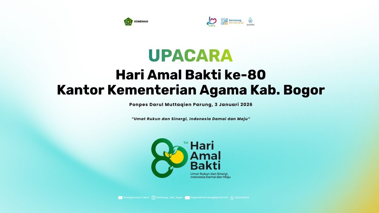 UPACARA HARI AMAL BAKTI KE-80 KANTOR KEMENTERIAN AGAMA KAB. BOGOR