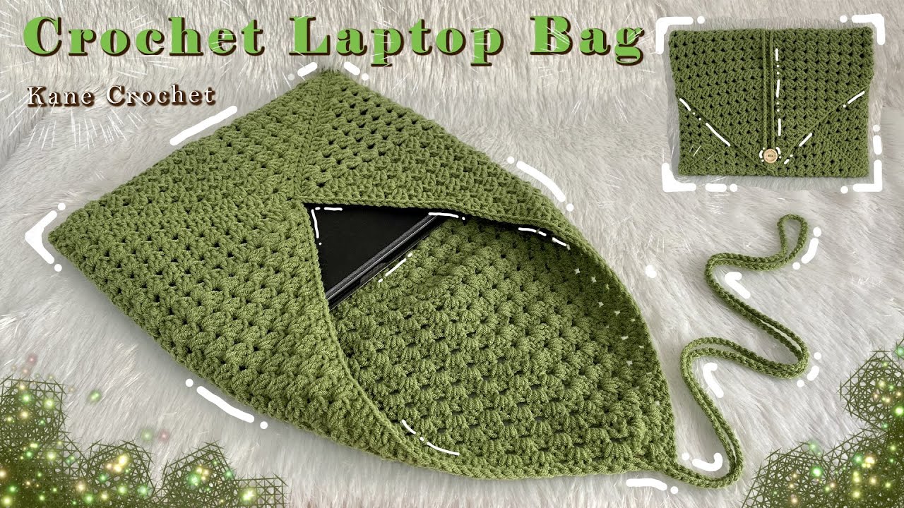 Crochet Laptop Bag 📗 Easy! Crochet Granny Square Book Sleeve 📚