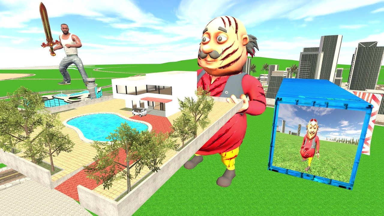 Franklin Open Giant Zombie Motu Mystery Container in Indian Bike Driving 3D: