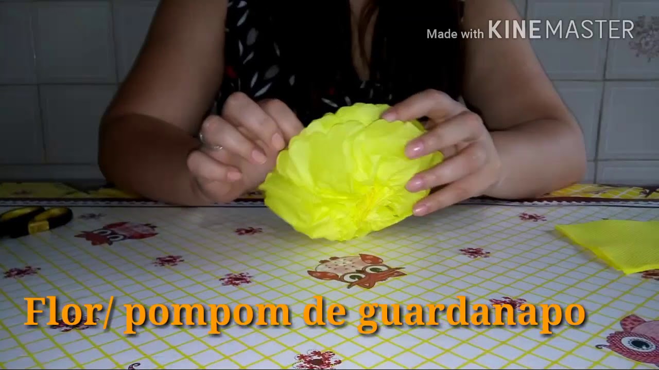 Flor / Pompom de guardanapo