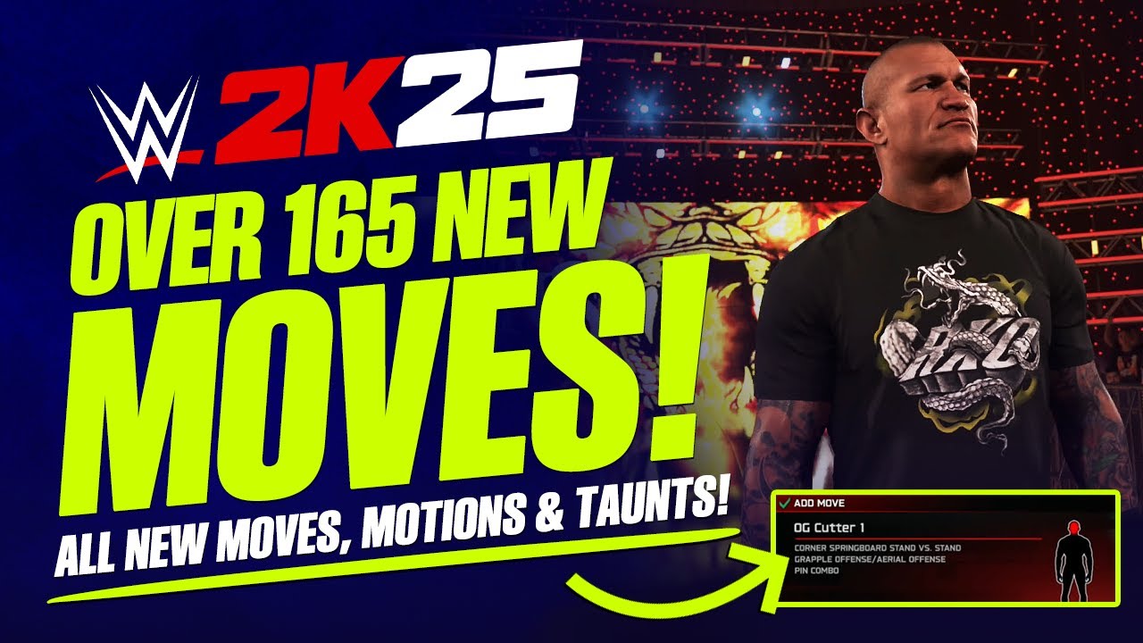 WWE 2K25 All New Moves: Over 165 New Moves & Animations! (Create a Moveset)
