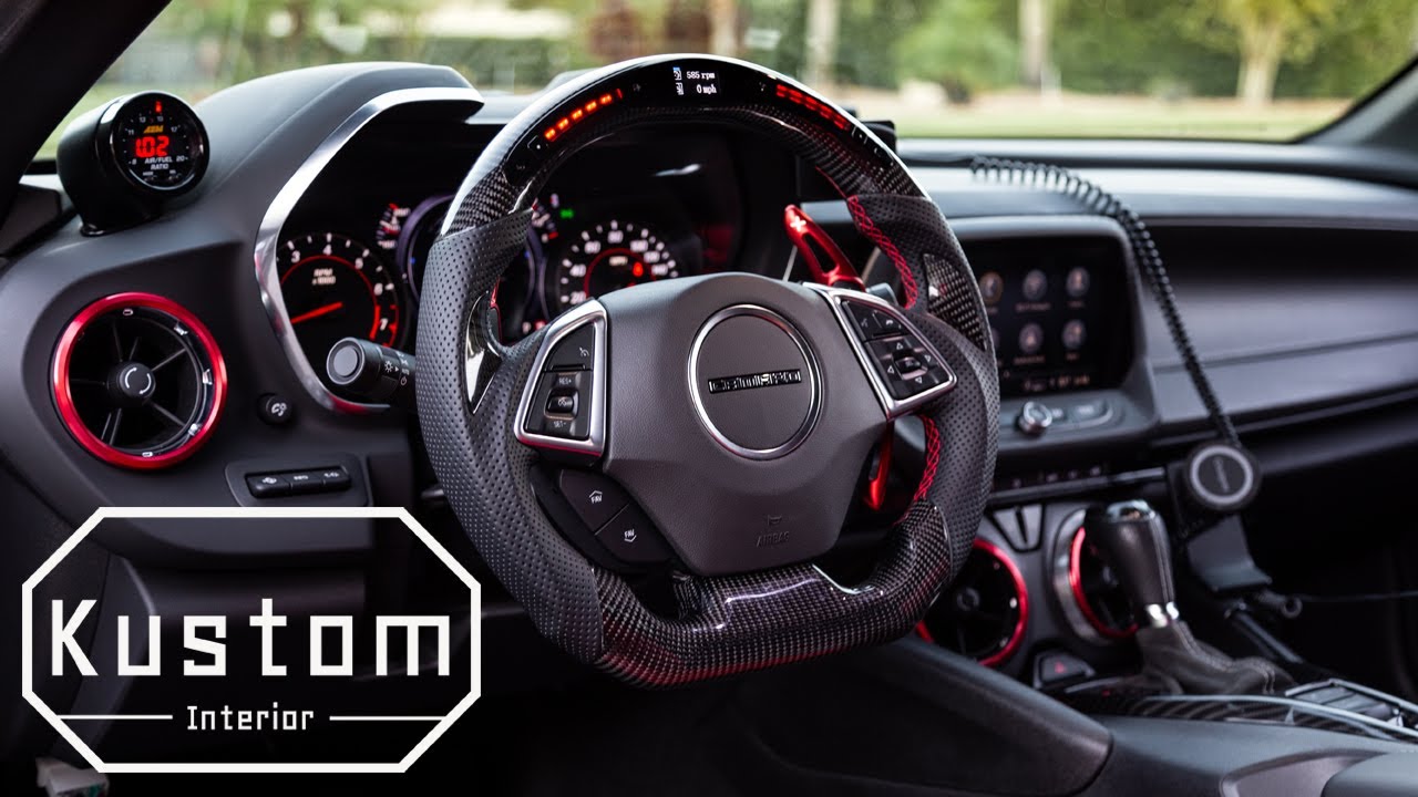2016 - 2024 Camaro Digital Carbon Fiber Steering Wheel (Kustom Interior)