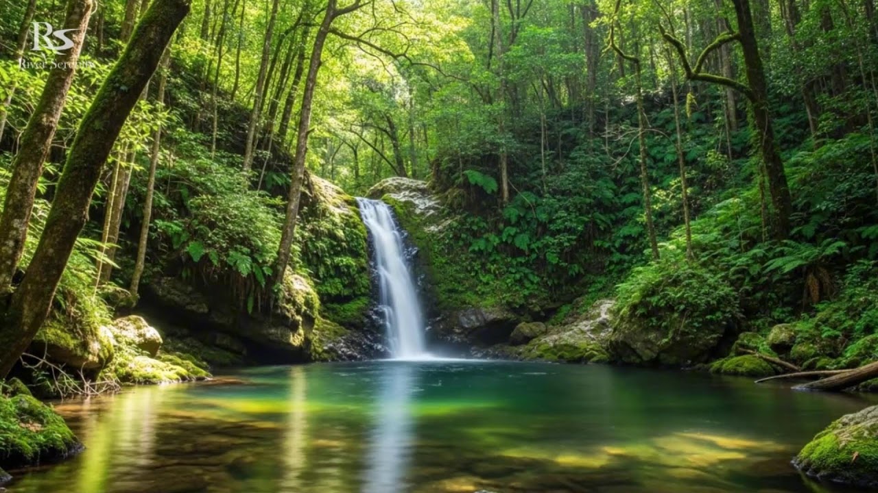 River Sound for Sleeping with Soft Flowing Water Ambience for Insomnia Relief and Night Calm