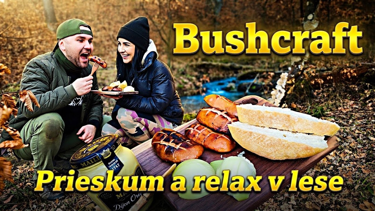 Bushcraft prieskum a relax v lese | Špekačky na drievkáči | Varenie v prírode | Horský potok |