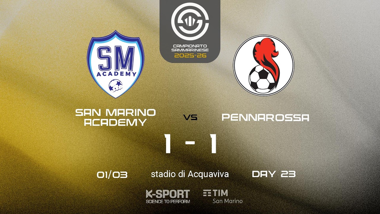 Campionato Sammarinese 2025-26 | HL San Marino Academy-Pennarossa 1-1