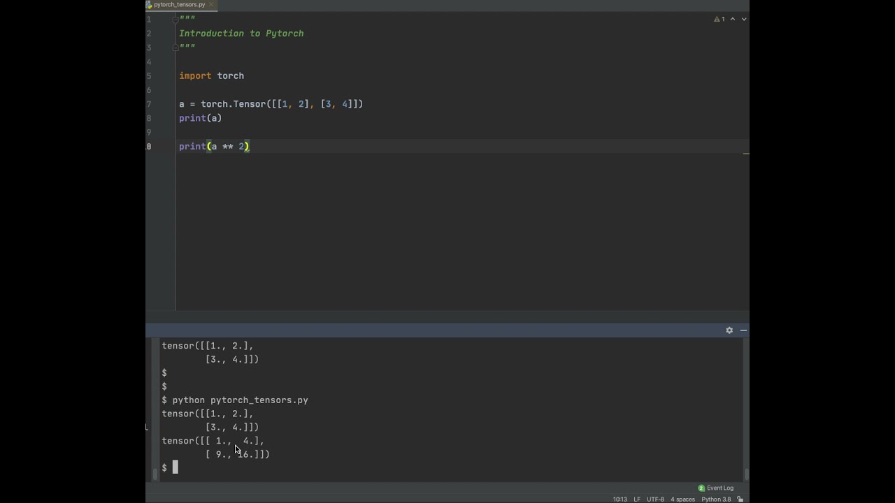 Introduction to Pytorch - Tensors in pytorch