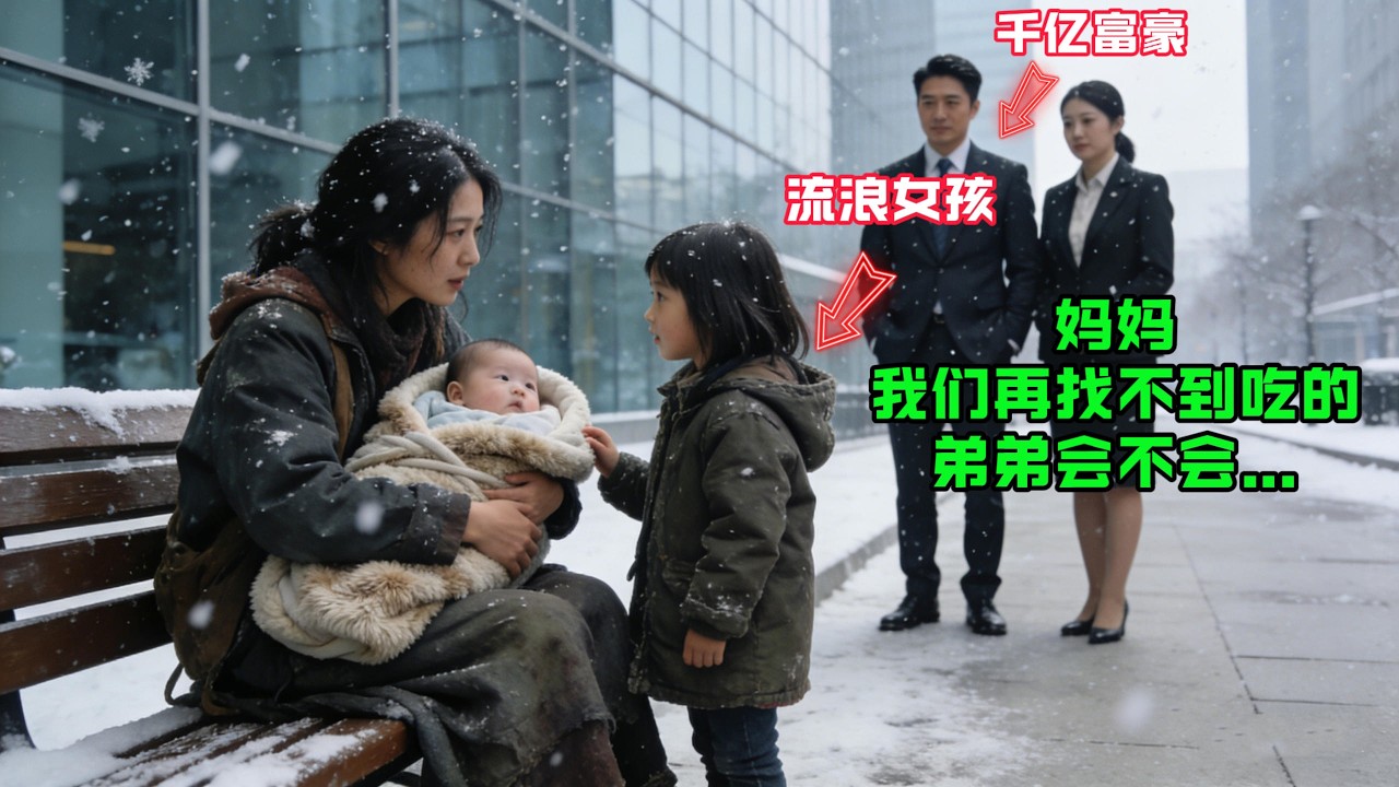 “媽媽，我們再找不到吃，弟弟會不會有事…”女孩問抱着襁褓的媽媽，千億富豪聽到女孩的話，做了個暖心的決定！#感人故事 #感人壹幕 #故事分享