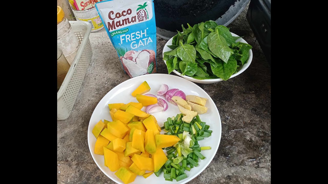 Ginataang gulay kalabasa and alugbati with Coco Mama fresh Gata