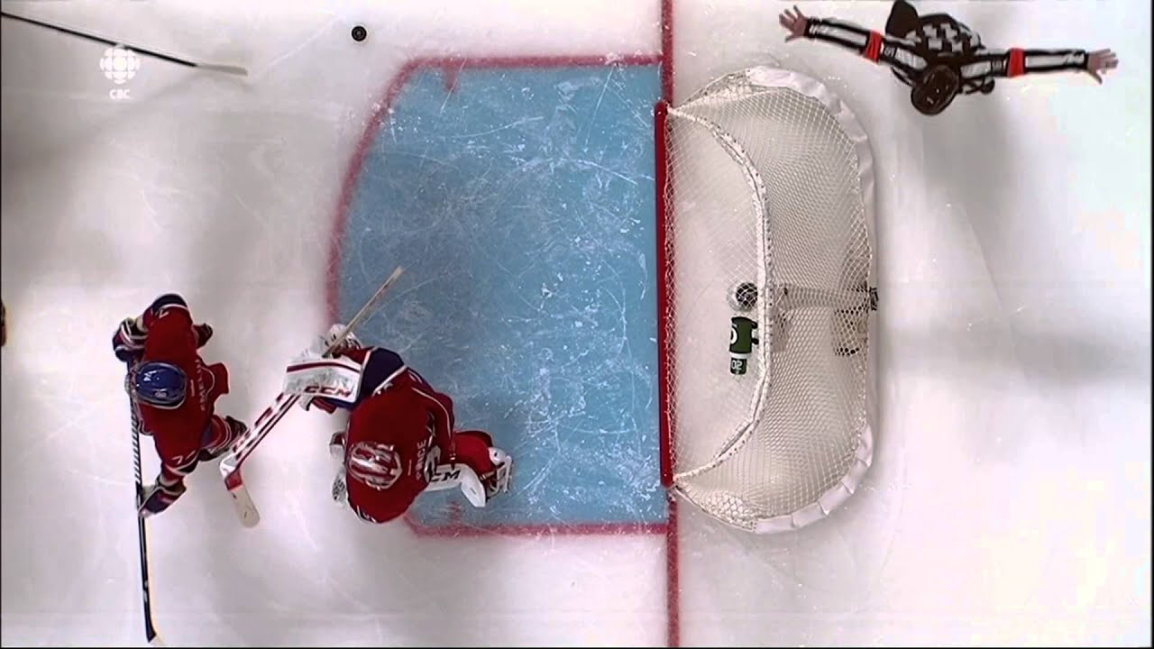 No goal, goalie interference Feb 3 2013 Ottawa Senators vs Montreal Canadians NHL Hockey