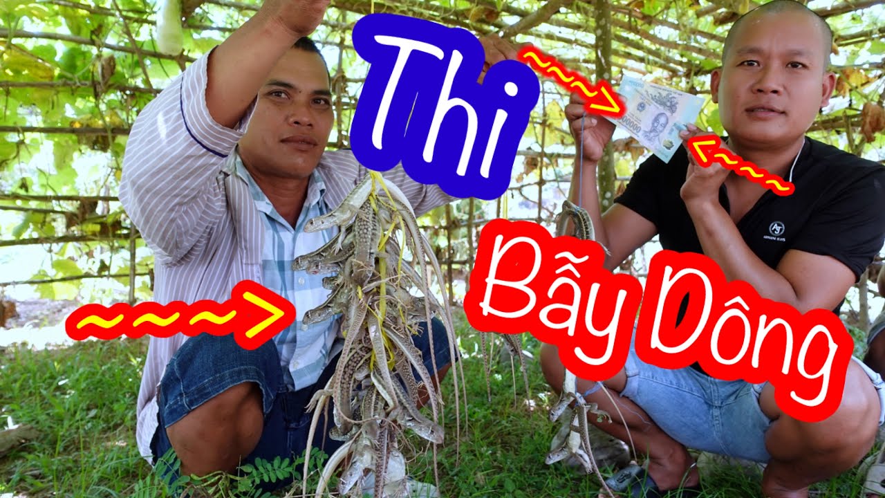 Tranh Tài Thi Bẫy Dông Đội Nào Chiến Thắng - Đặc Sản Nhông Nướng Lá Lốp | Son Duoc Vlogs