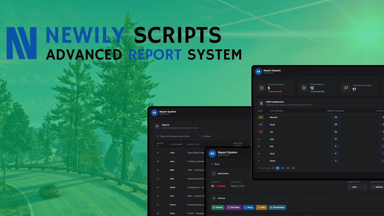 Newily Reports | ESX & QB-Core | FiveM Report System Script