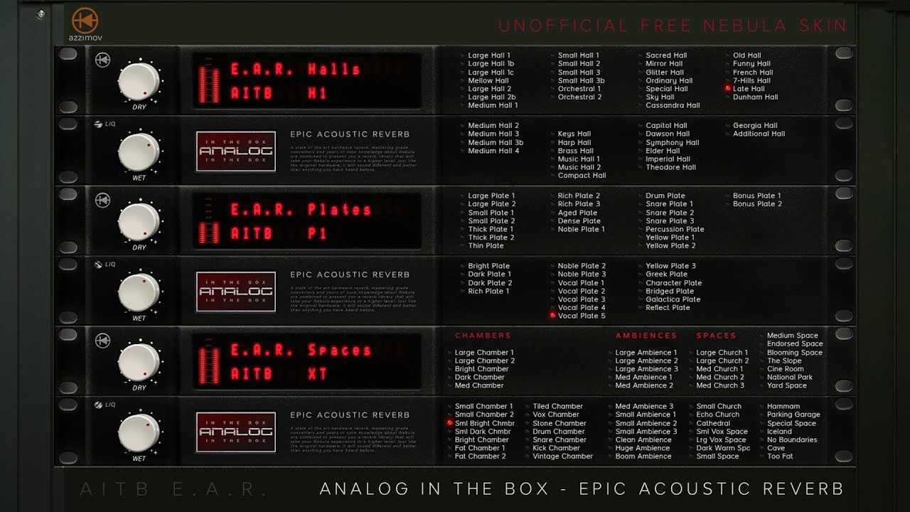 AITB - E.A.R. Halls / Plates / Spaces