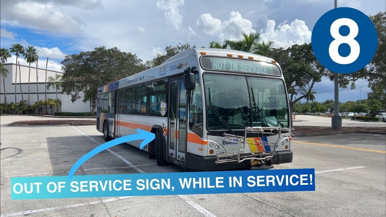 Riding Broward County Transit Bus 8, Young Circle to Pembroke Lakes Mall, 2020 Gillig BRT 40'