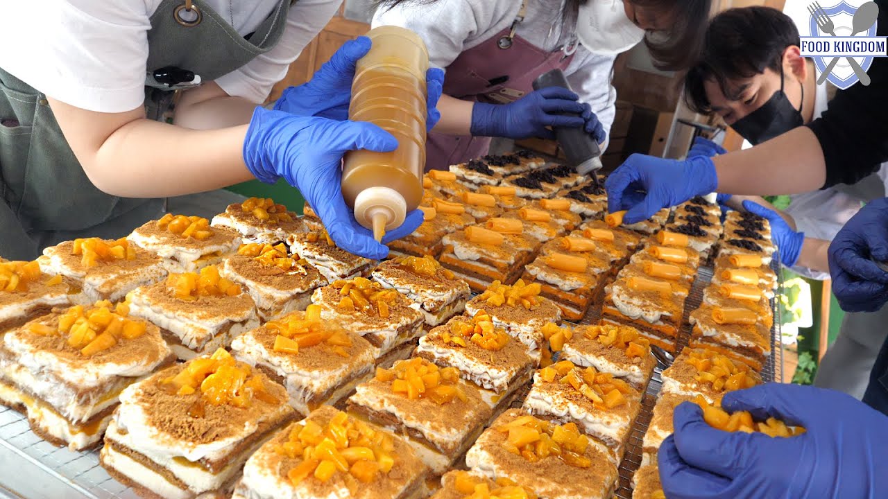 Классный десерт! Торт с манго и свежим кремом без выпечки / корейская пекарня