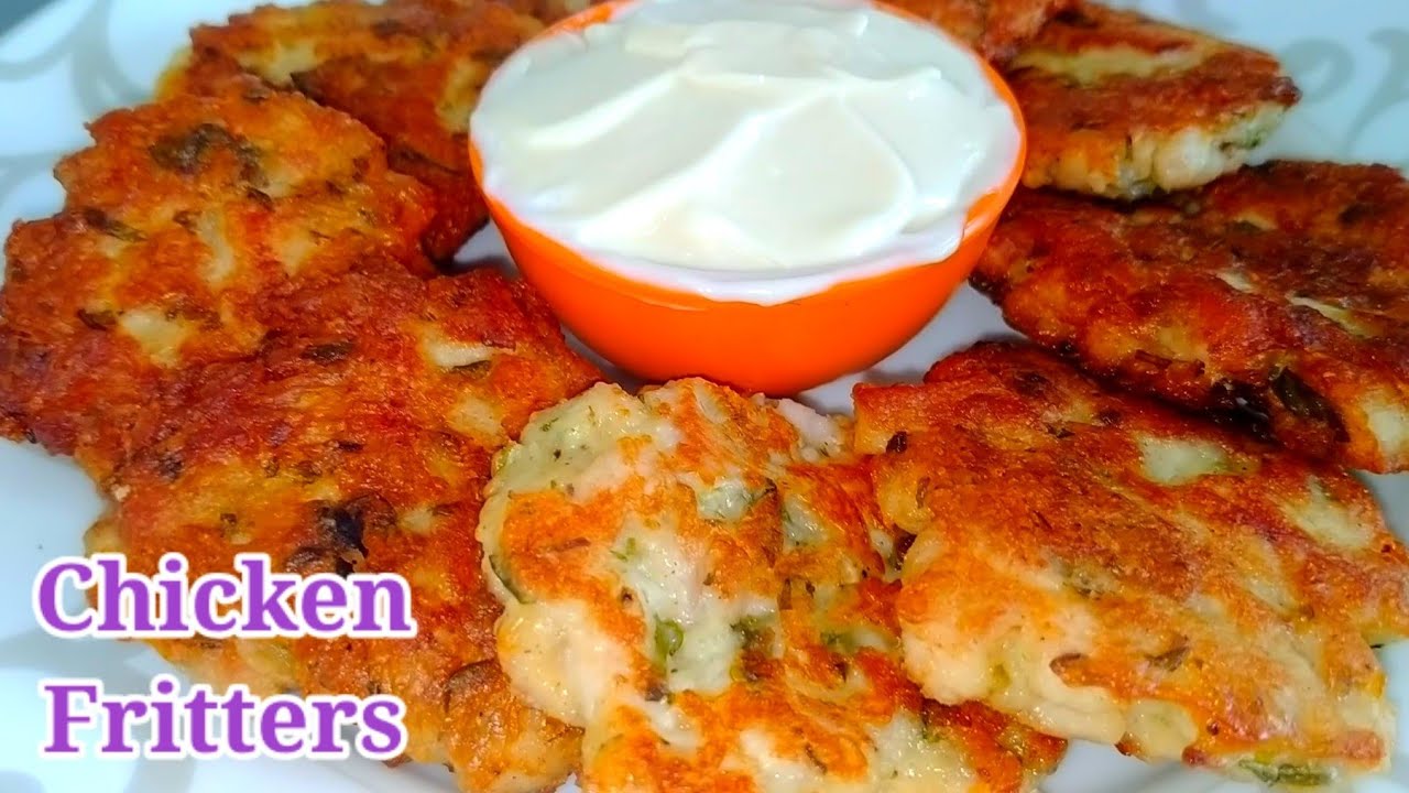 Chicken Fritters Recipe || How to make Cheese Chicken Fritters