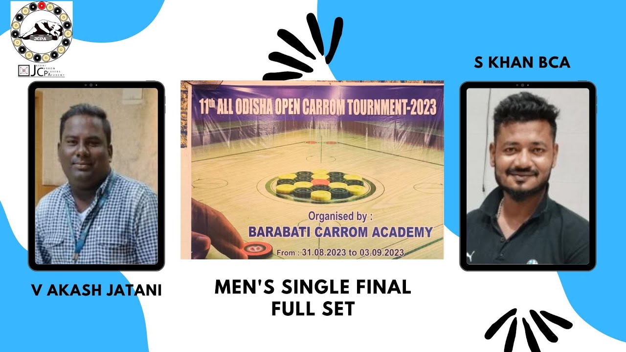 Thrilling Carrom Final: V Akash vs. S Khan - All Odisha Carrom Open Tournament.