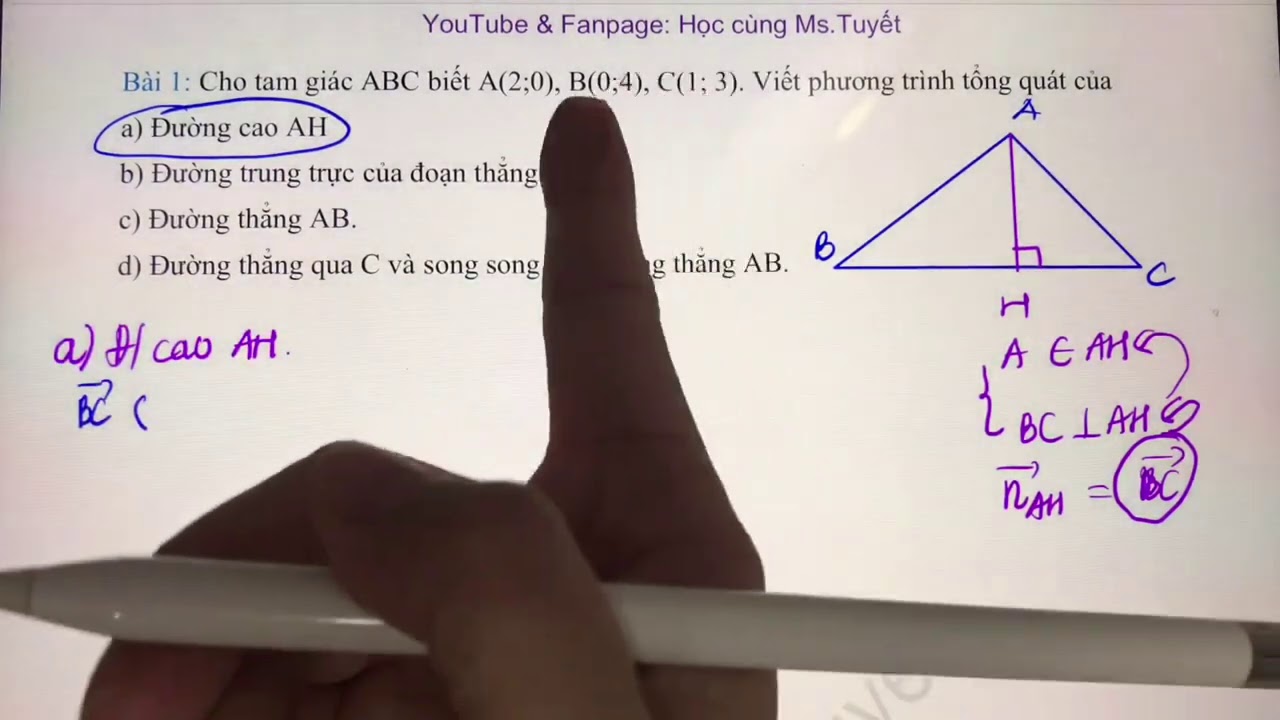 Toán 10. CĐ8. T2.Viết phương trình Tổng Quát của đường thẳng