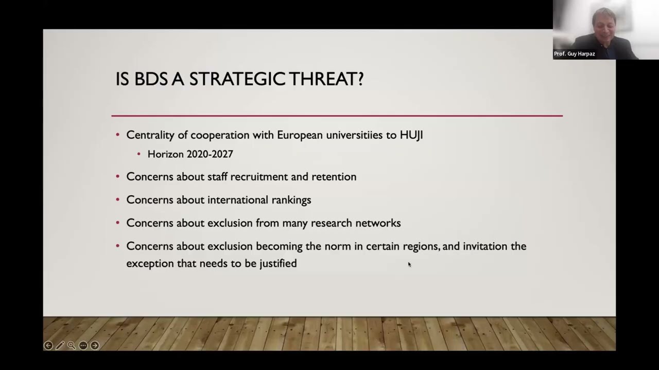 Fighting Academic Boycotts   Hebrew University&rsquo;s Response to the BDS Campaign Webinar Final