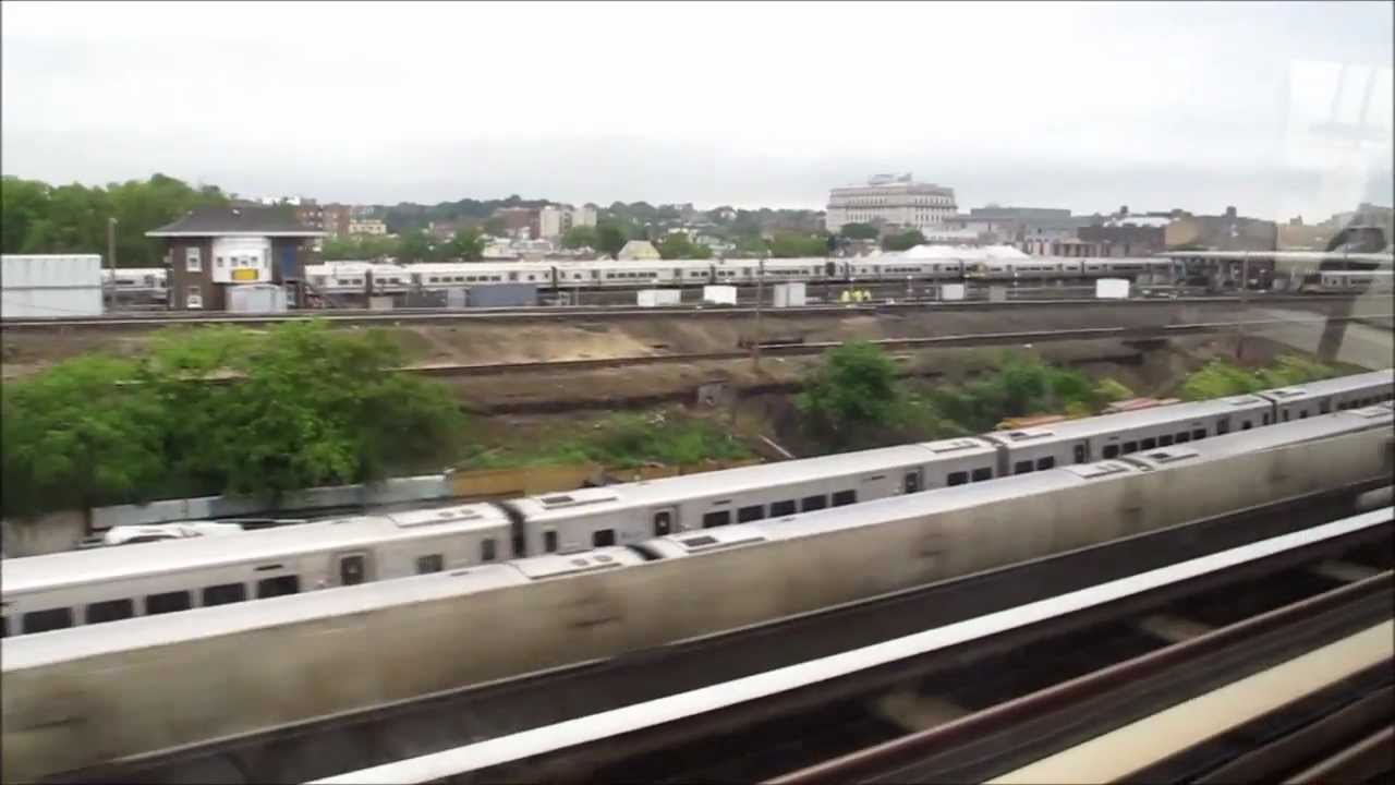AirTrain ride from JFK airport to Jamaica station, New York, USA.