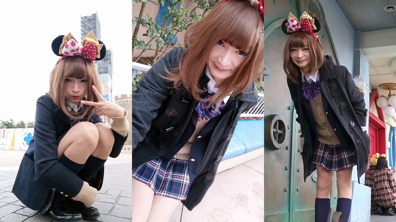 【女装子】あすか☆制服ディズニー 東京ディズニーランド Tokyo Disneyland TDL crossdresser