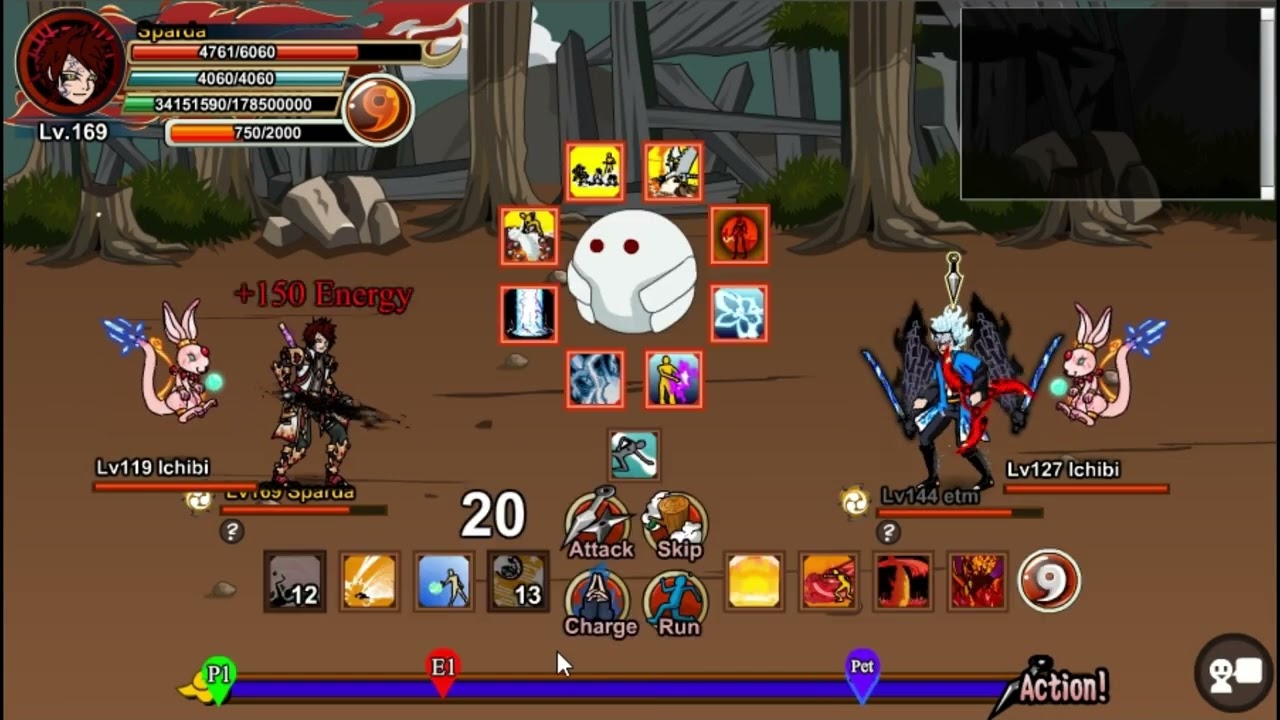 Shinobi Warfare (Ninja Saga) Destroying players in 5 moves.  Clay + Defer + Full lightning