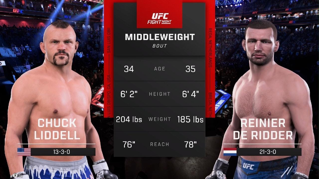 Chuck Liddell vs Reinier De Ridder UFC simulation FIGHT