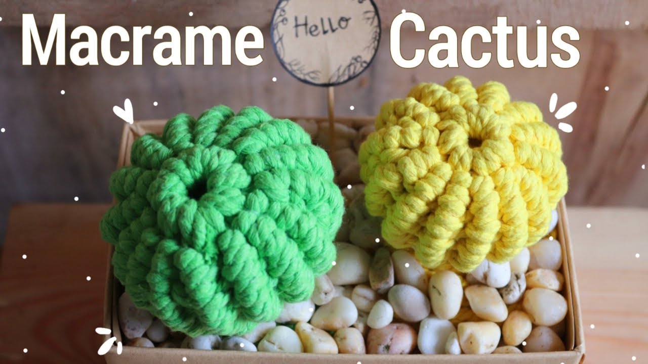 🌵Cactus Macrame DIY🌵| Pajangan Kaktus Dari Benang| Macrame Succulent| Cactus Craft making