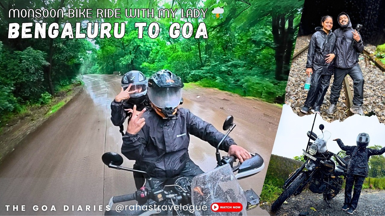 Bangalore to Goa Bike Ride | Couple Bike Ride Travel Vlog in Monsoon⛈️🏍️| Raha's Travelogue