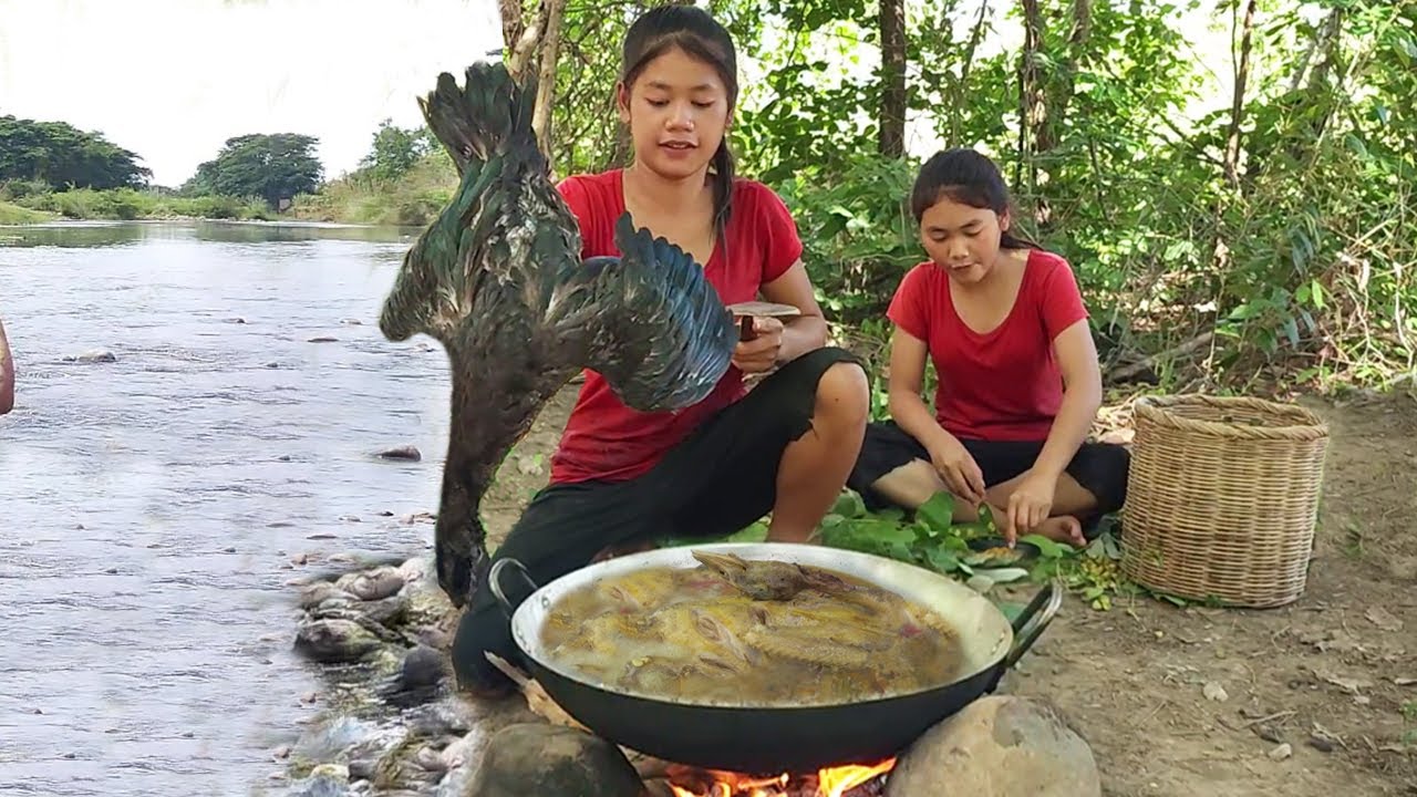 Amazing Cooking Duck using Small Stone and Curry Spicy Food for lunch + 5 More Cooking Videos