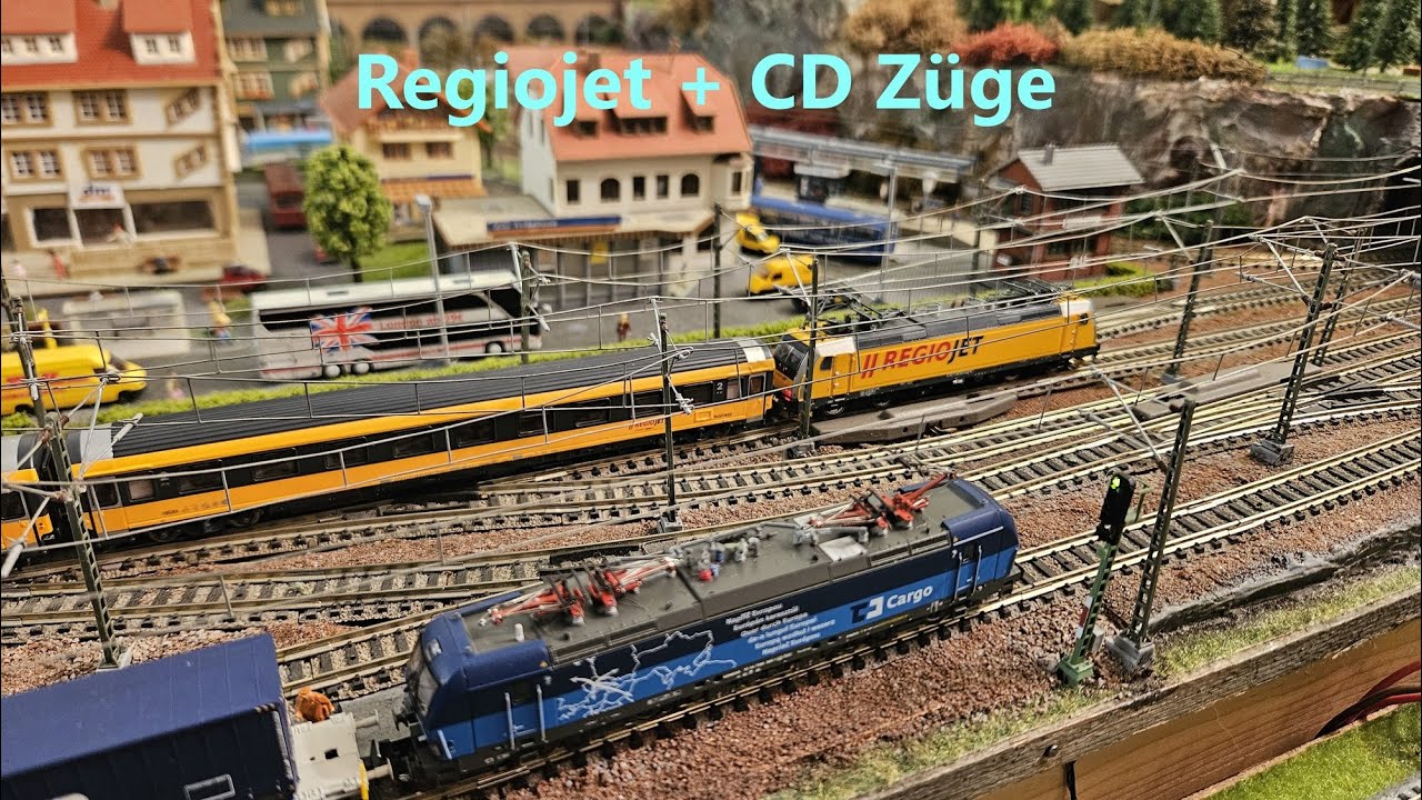 Regiojet Tschechien von Arnold und Fleischmann + andere CD Züge auf meiner Spur N Anlage.