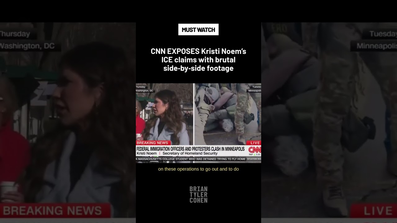 CNN разоблачает заявления Кристи Ноэм об ICE с помощью жестоких видеозаписей, снятых в прямом эфире.