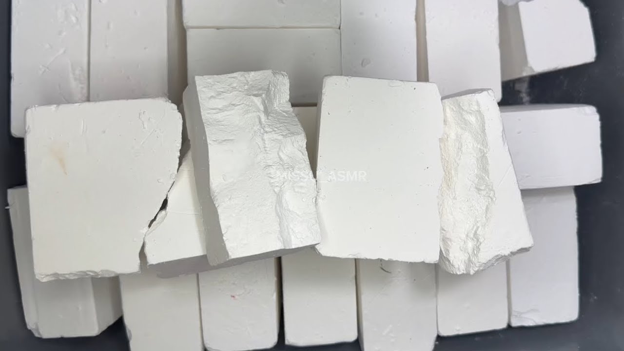Crunchy Soft Dyed & Plain Gym Chalk Blocks Crushing | Oddlysatisfying Sleepaid Therapy ASMR