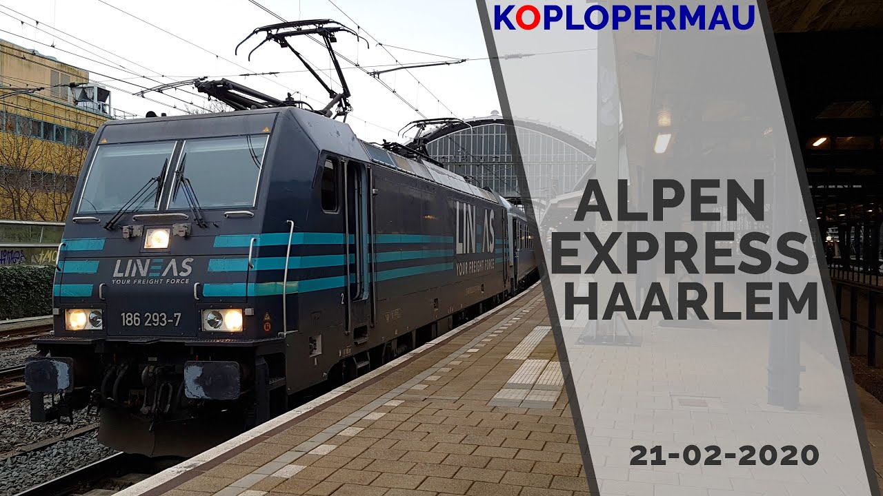 Alpen Expressen en ander treinverkeer op station Haarlem - 21 februari 2020