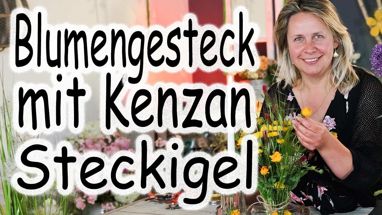 Blumengestaltung mit Kenzan Steckigel | Sommer Stehstrauß | Kenzan Flower Arrangement | Floristik24