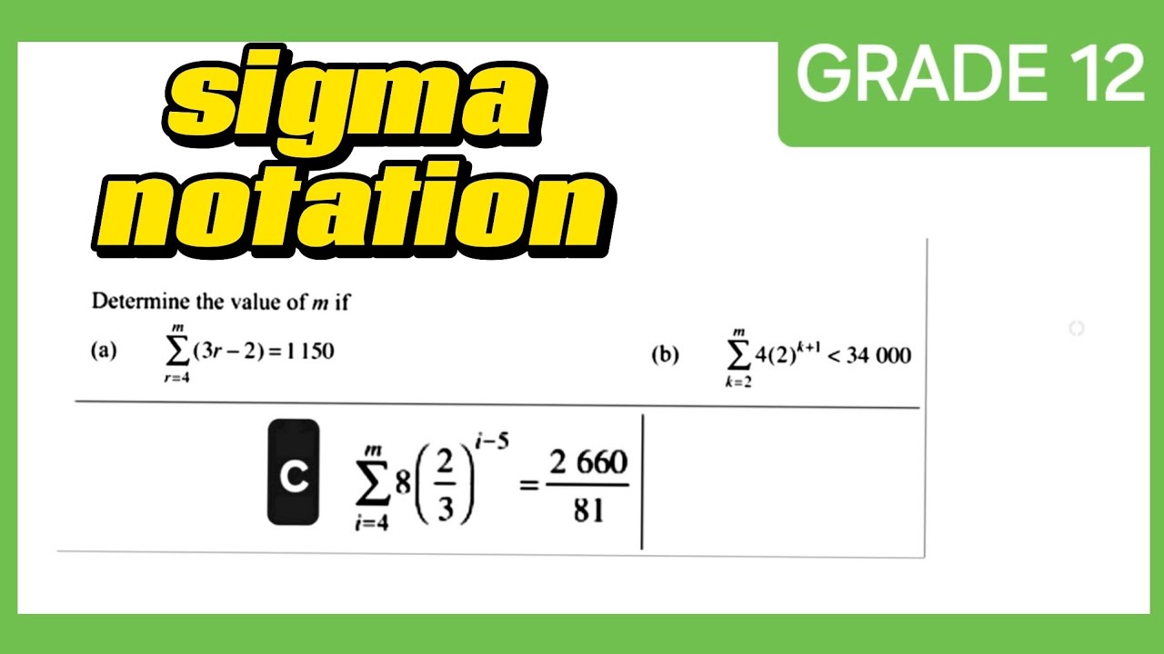 Sigma notation grade12 | number patterns grade12|sequences and series grade12 