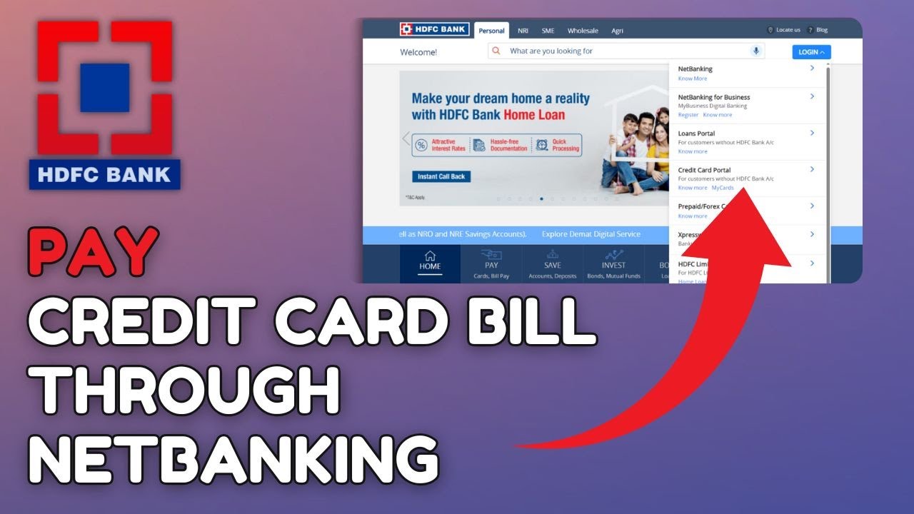 Как оплатить счет по кредитной карте через HDFC NetBanking 2025?