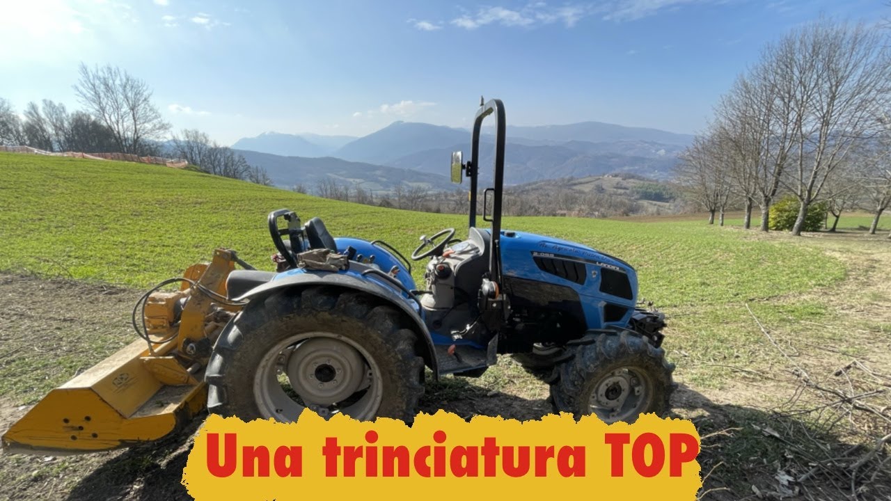 Trinciatura residui di potatura - Landini 2-55 con Trincia RCM