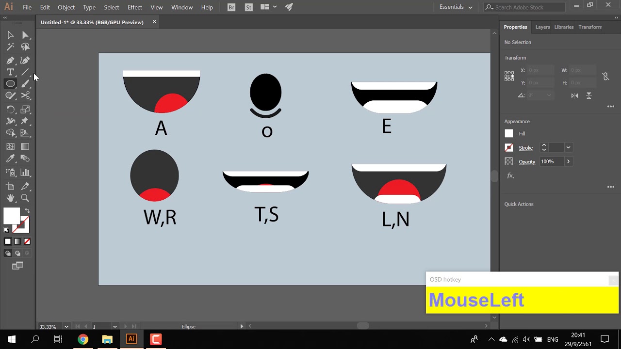 2D animation mouth shapes Vector Adobe illustrator