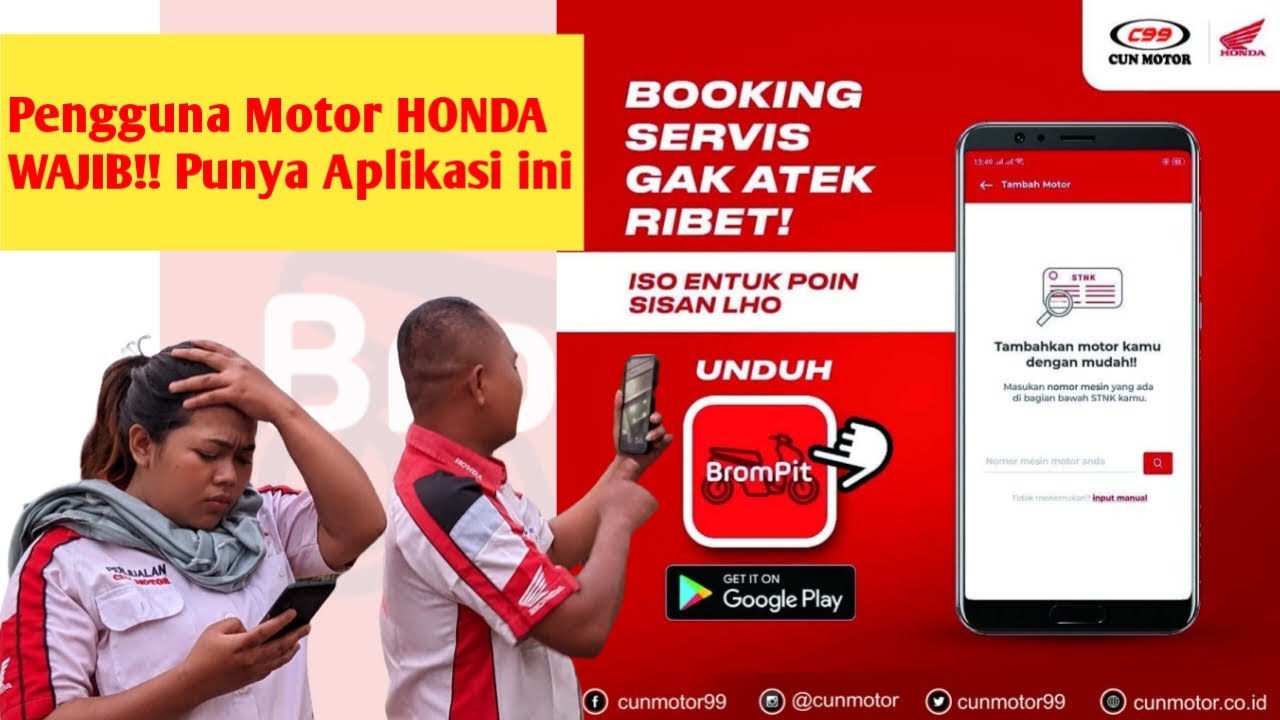 Aplikasi yg WAJIB ada di HP-mu!! Cara daftar brompit Honda dan cara booking service honda