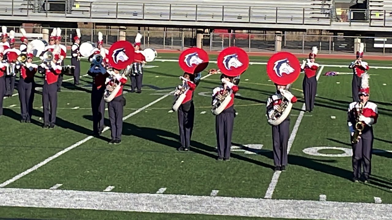 Topher performing a exhibition show with his CSU-Pueblo Marching ThunderWolves (far right tuba)